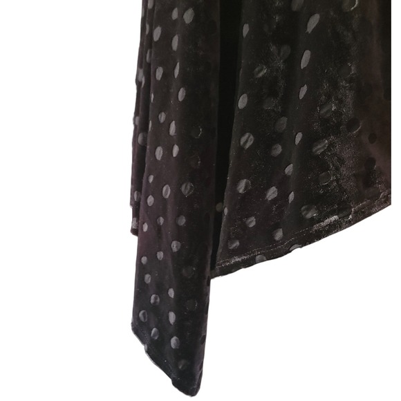 TOPSHOP Black Burnout Velvet Polka Dot Long Sleeve Dress size 6 Cocktail NWT - Picture 6 of 9